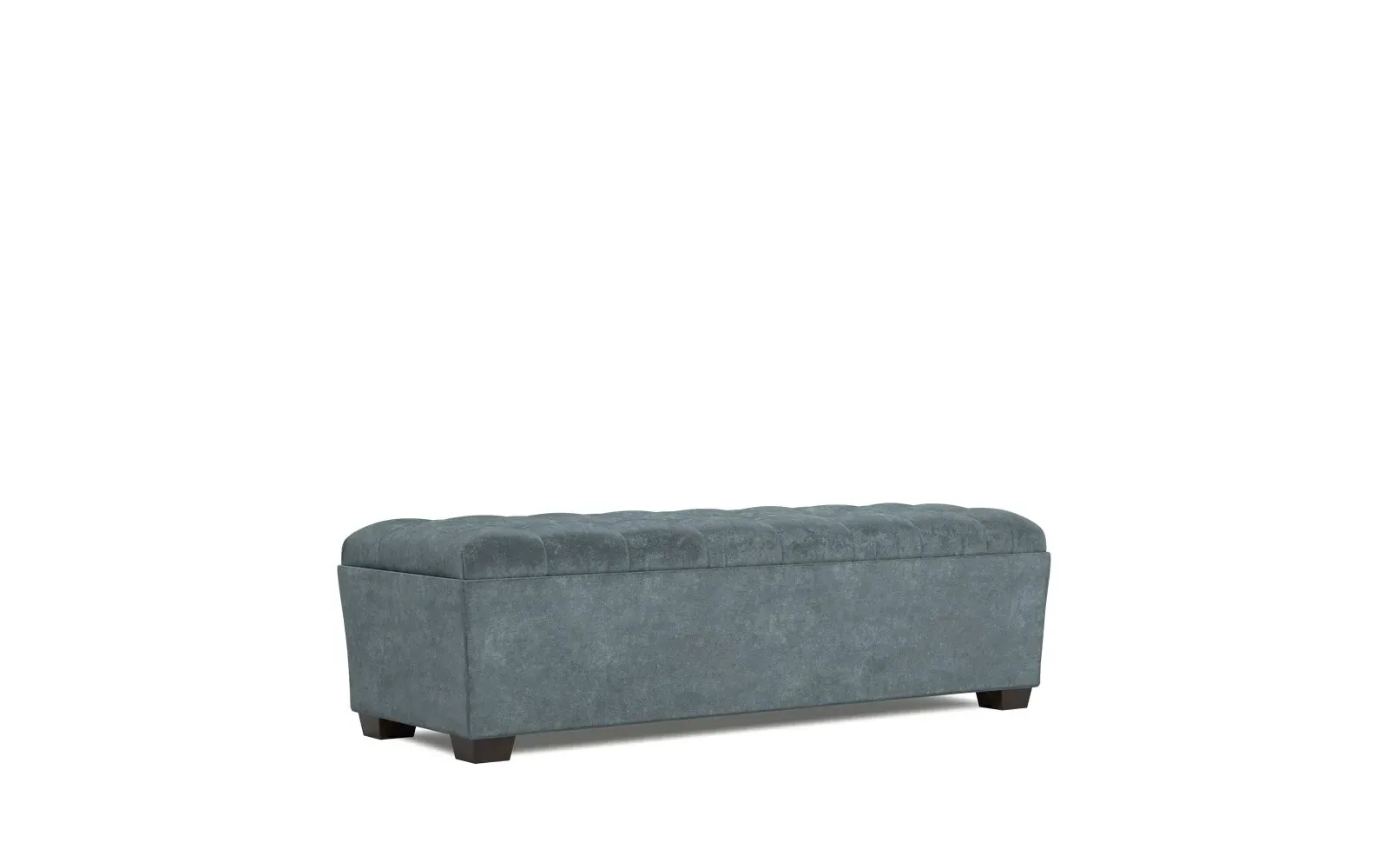 Macklin Rectangular Tufted Ottoman - Slate Blue, Velvet