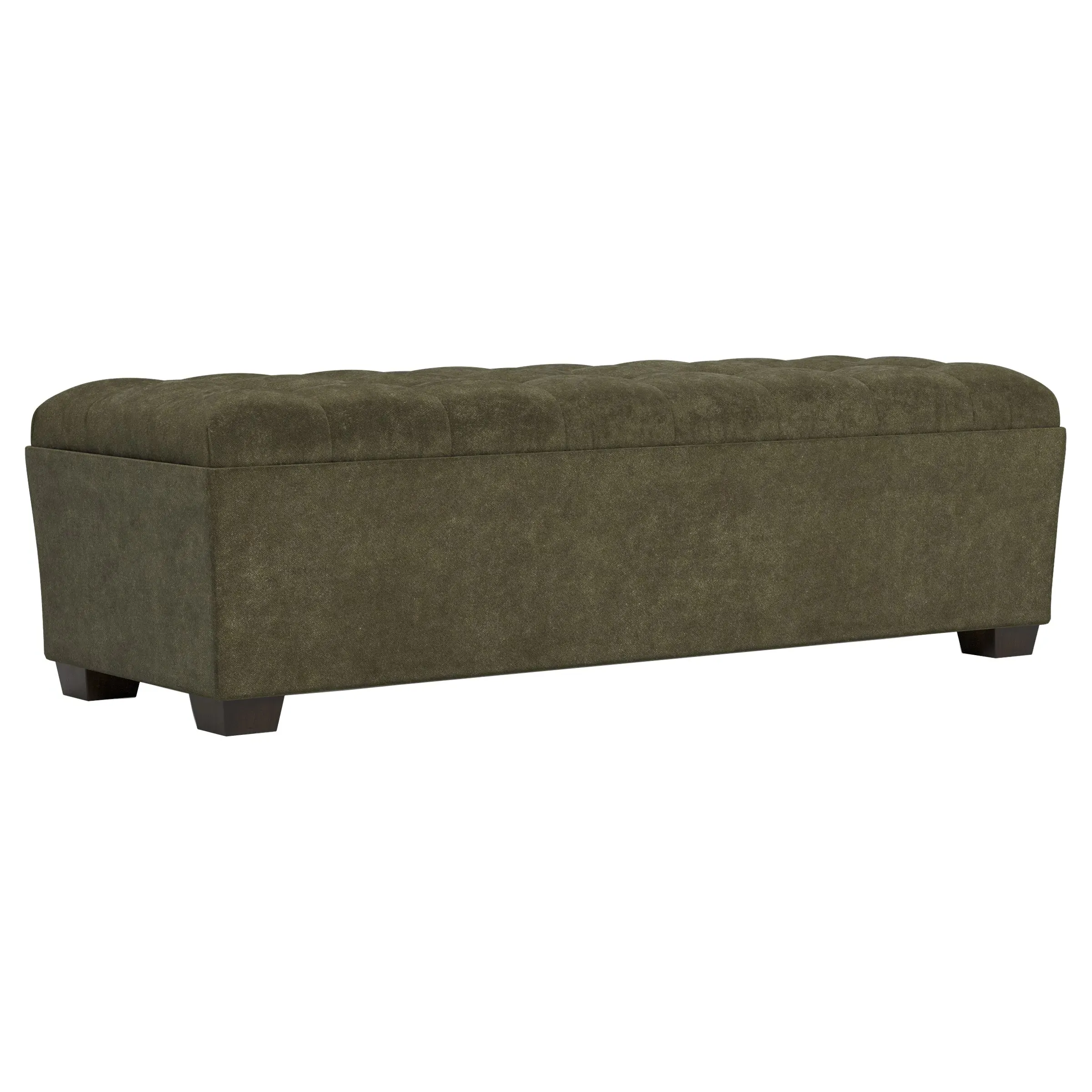 Macklin Rectangular Tufted Ottoman - Tuscan Olive, Velvet