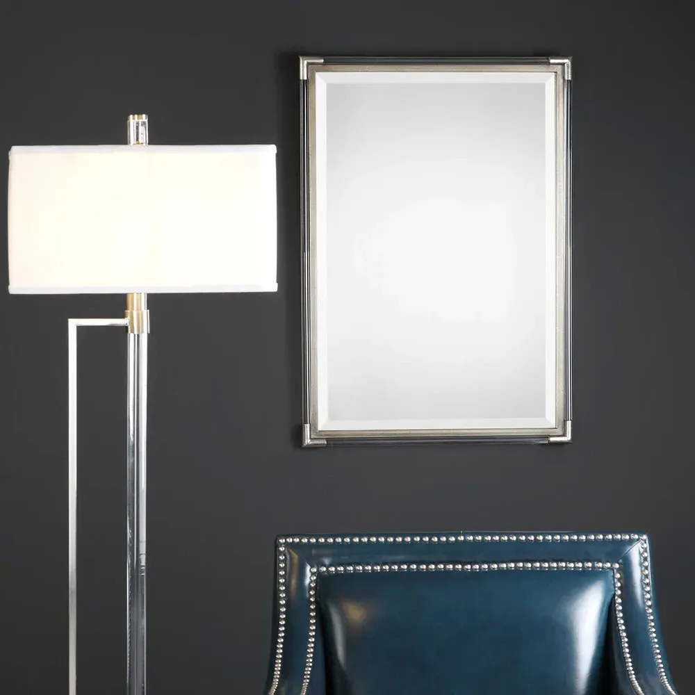 Macky Wall Mirror with Rod Frame - Clear, Metal