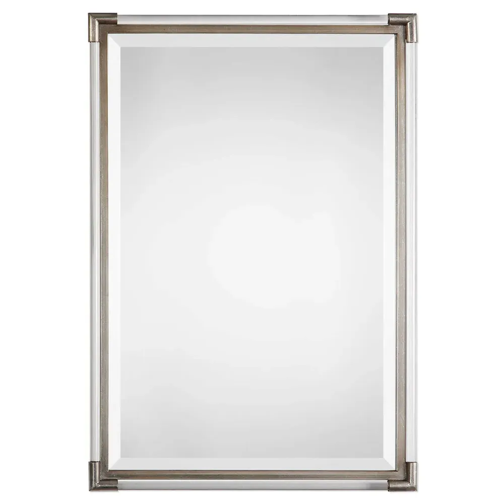 Macky Wall Mirror with Rod Frame - Clear, Metal image