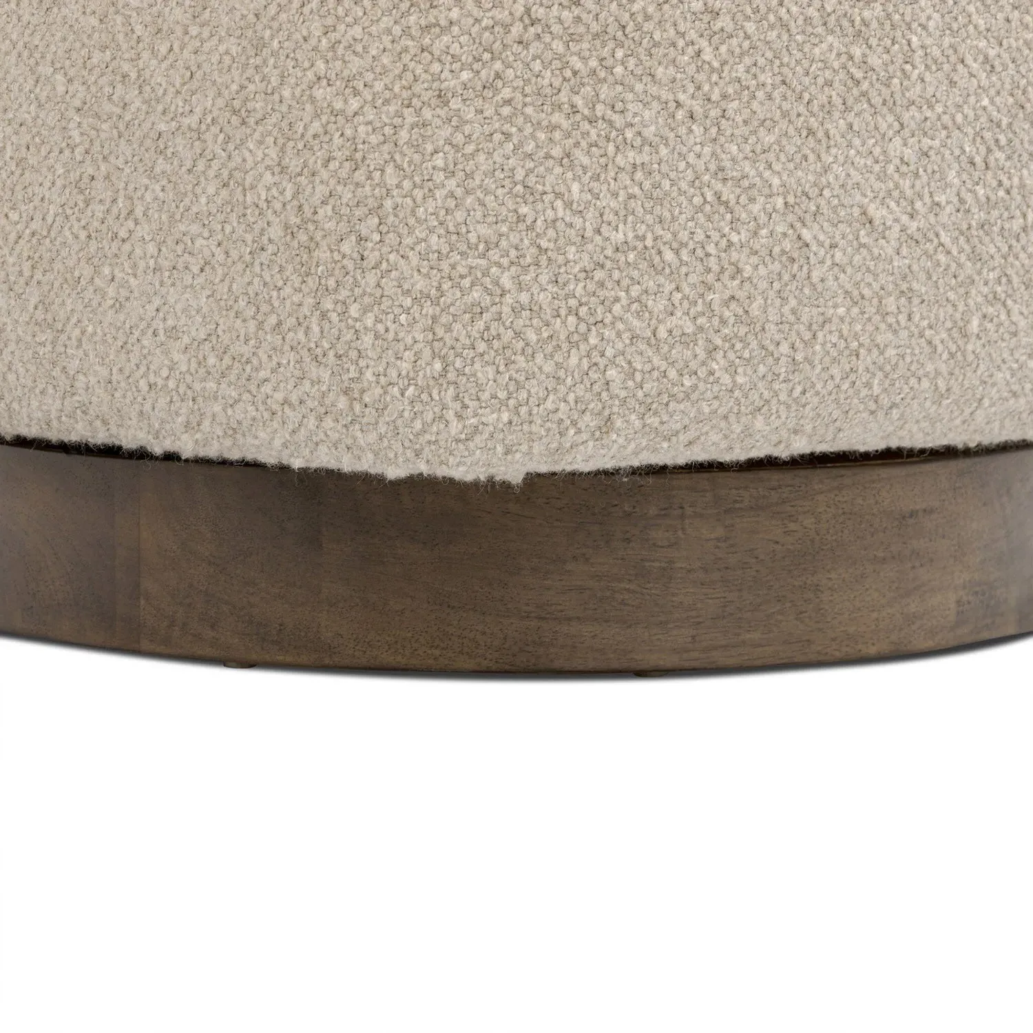Macy Swivel Chair - Beige, Boucle
