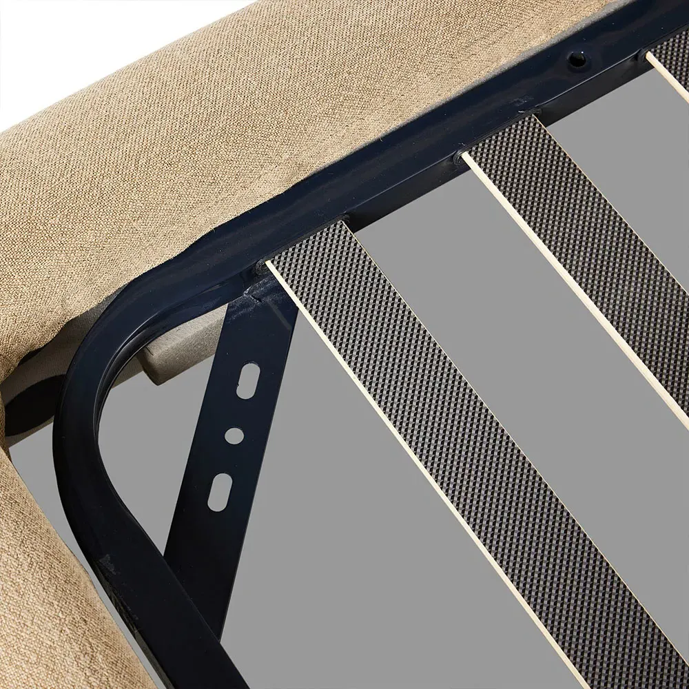 Maddie King Size Wingback Bed - Beige, Linen