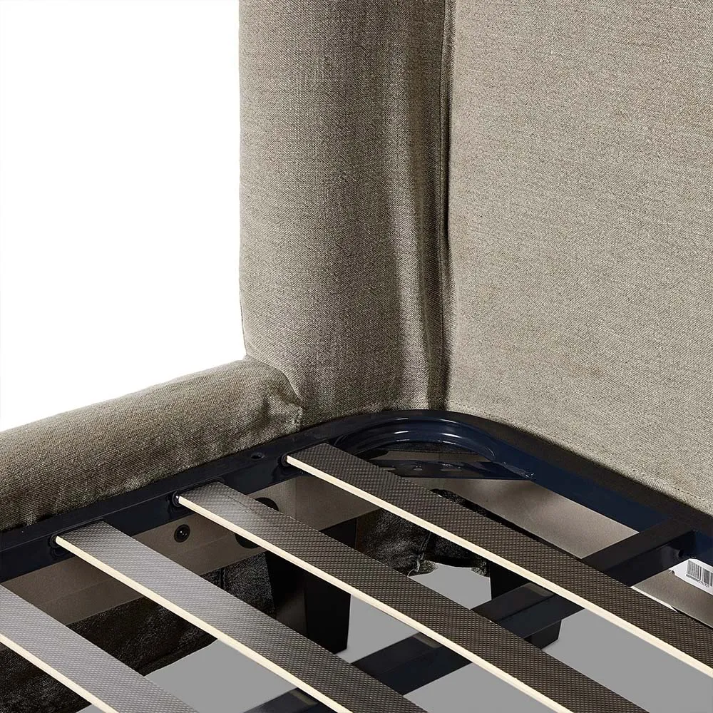 Maddie King Size Wingback Bed - Grey, Linen