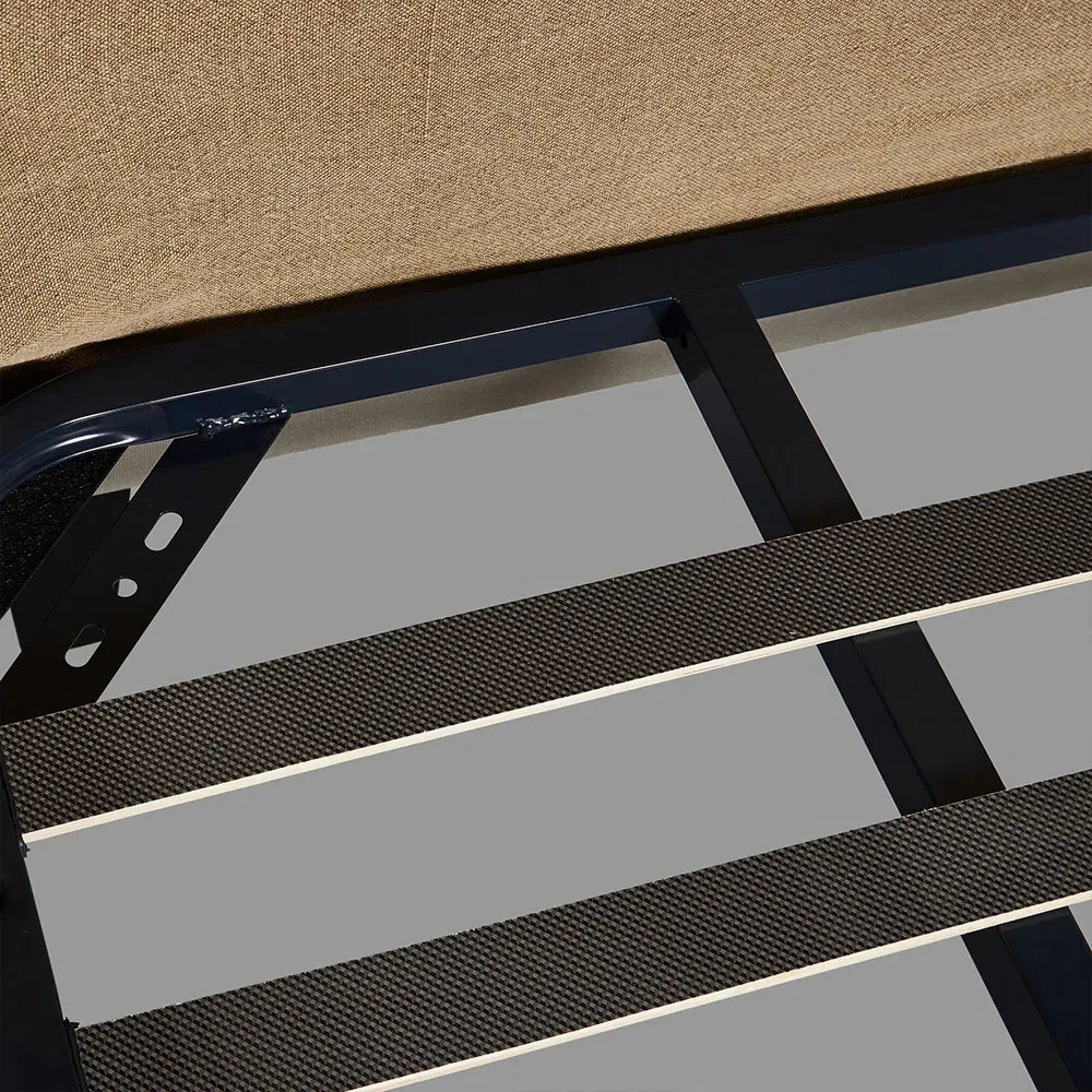 Maddie Queen Size Wingback Bed - Beige, Linen