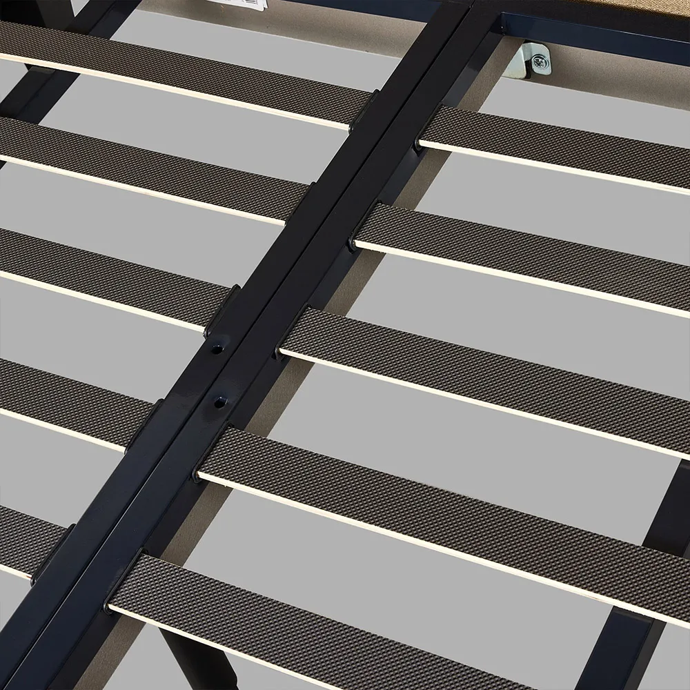 Maddie Queen Size Wingback Bed - Beige, Linen