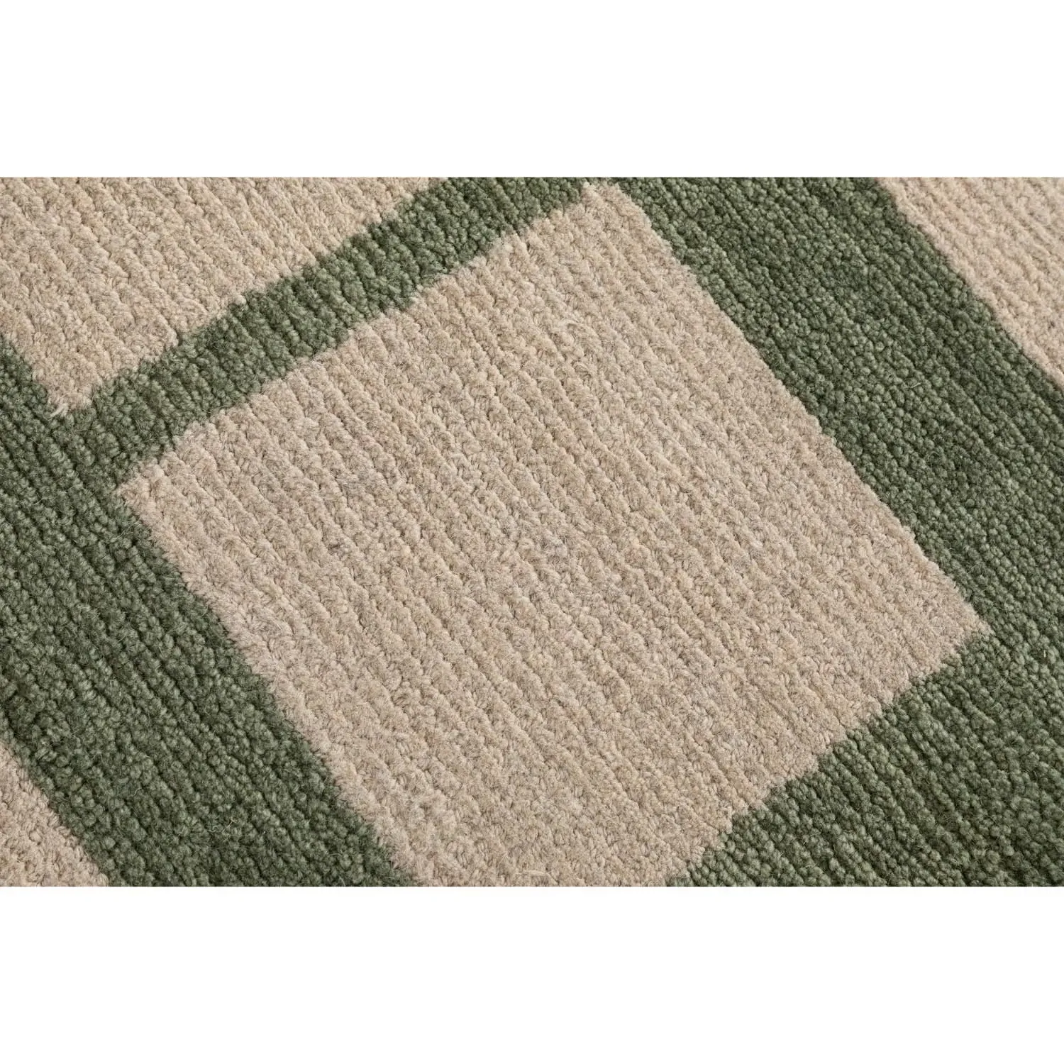 Maddox Square Patterned Rug - Green, Wool