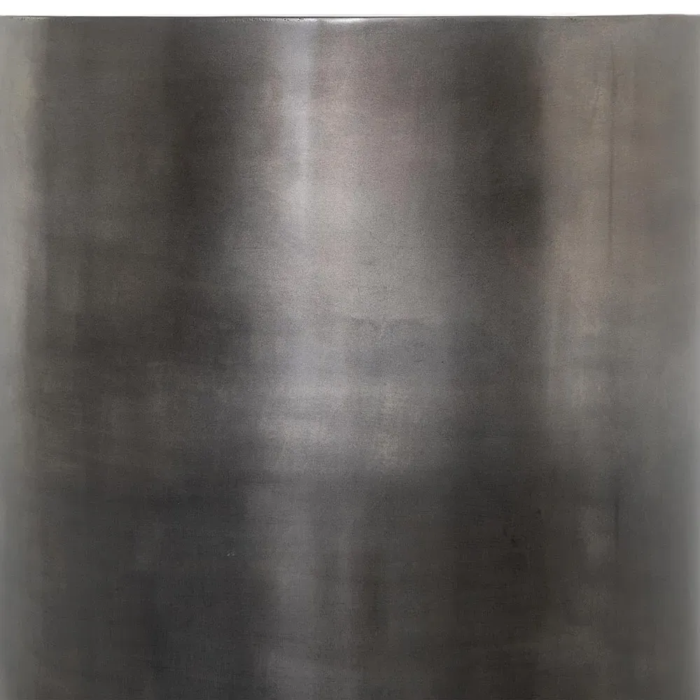 Maddux Round Drum End Table - Silver, Iron