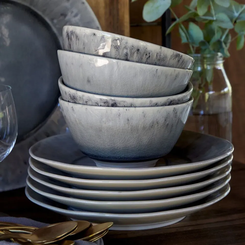 Madeira Cereal Bowl Set of 4 - Grey, Stoneware