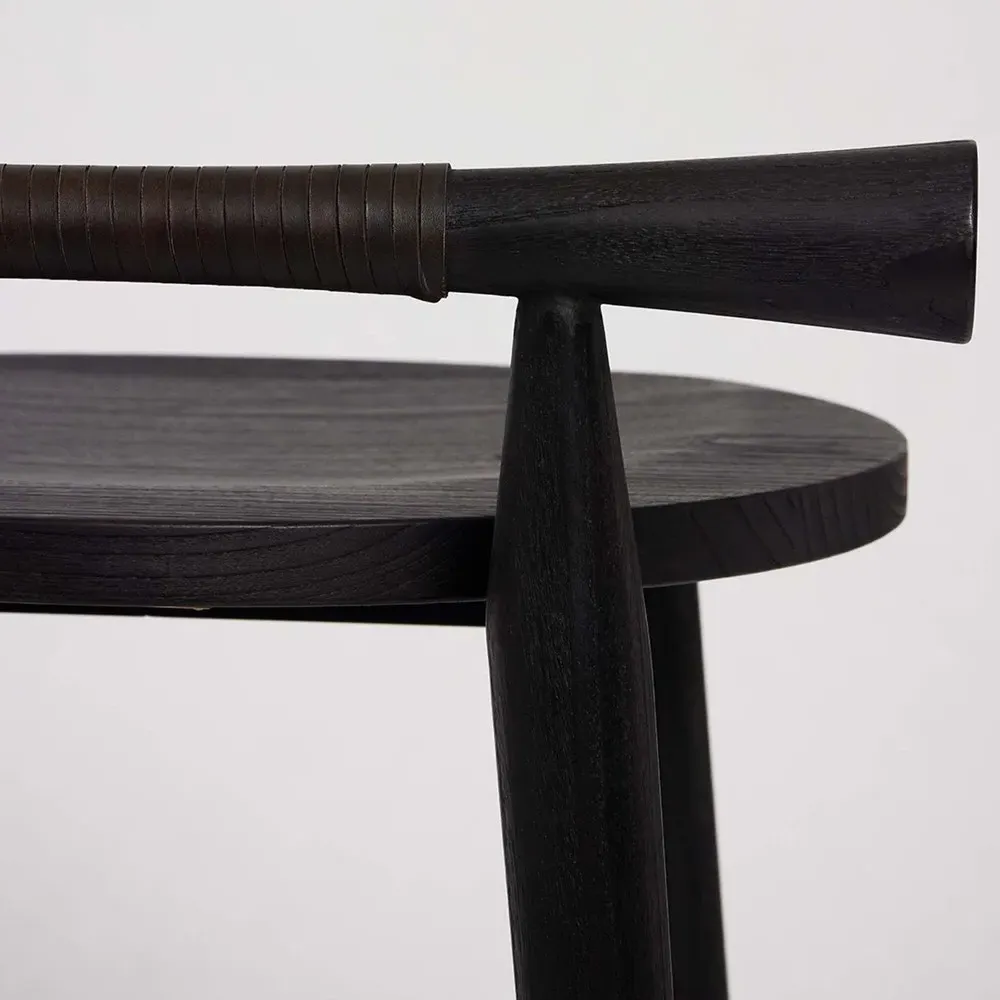 Madeira Counter Stool - Matte Black, Sungkai Wood
