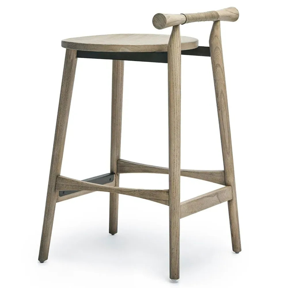 Madeira Counter Stool - Washed Taupe, Sungkai Wood