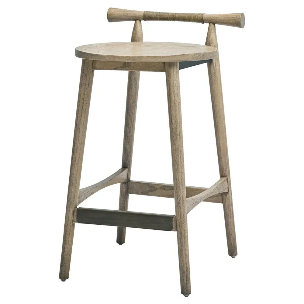 Madeira Counter Stool - Washed Taupe, Sungkai Wood