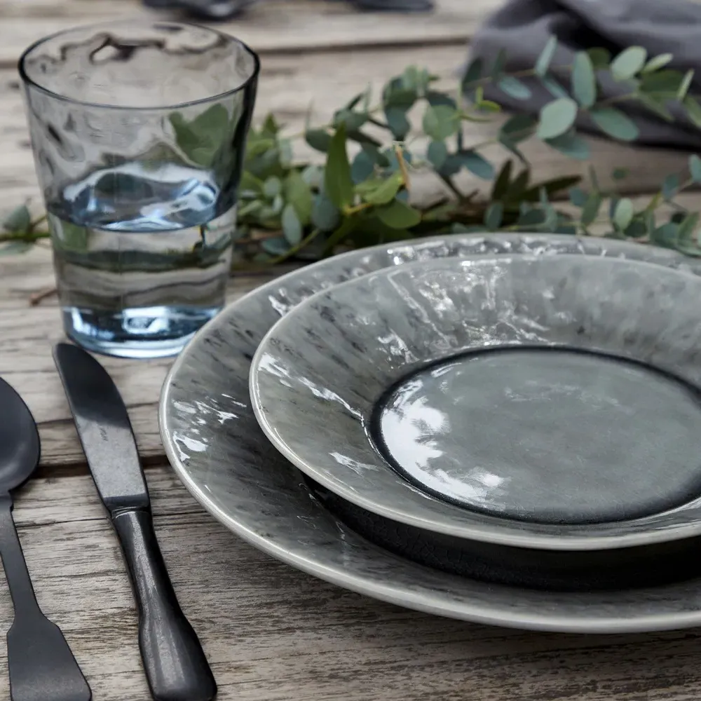 Madeira Dinner Plate Set of 4 - Grey, Stoneware