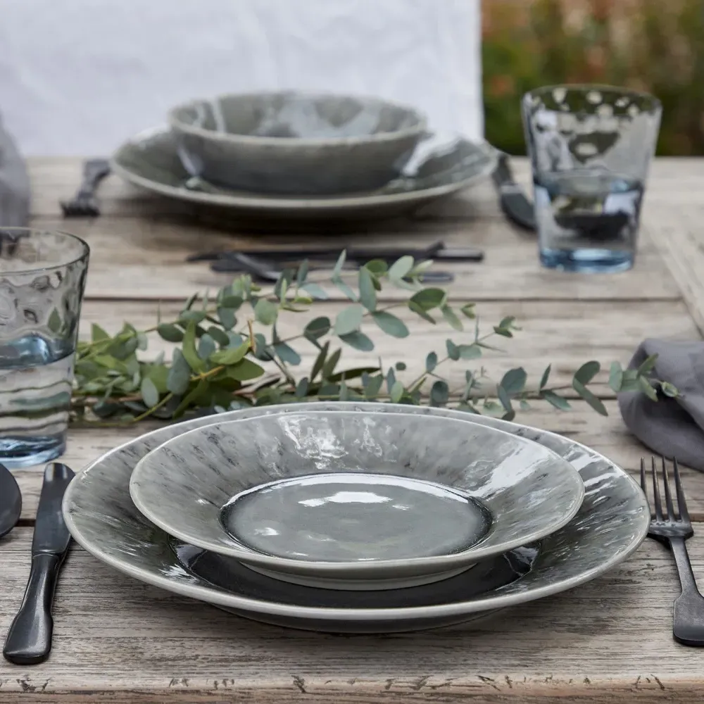 Madeira Salad Plate Set of 4 - Grey, Stoneware