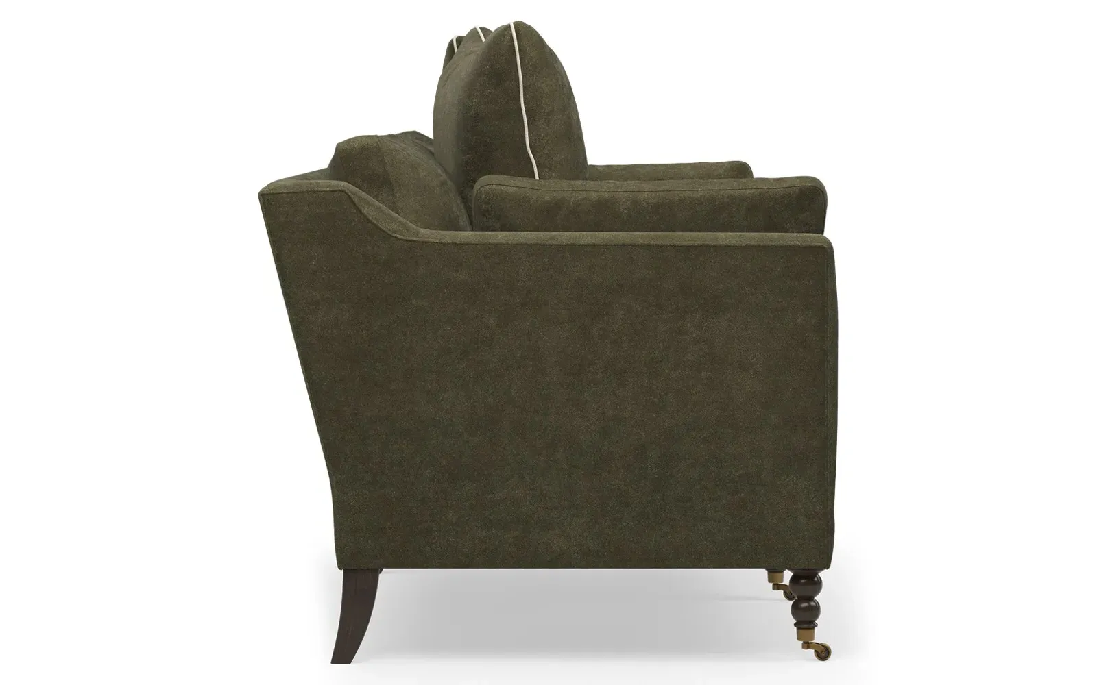 Madeline 3-Seater Sofa with Throw Pillows - Amber, Velvet