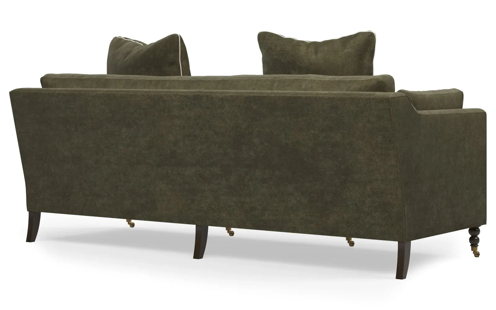Madeline 3-Seater Sofa with Throw Pillows - Sage Green, Velvet