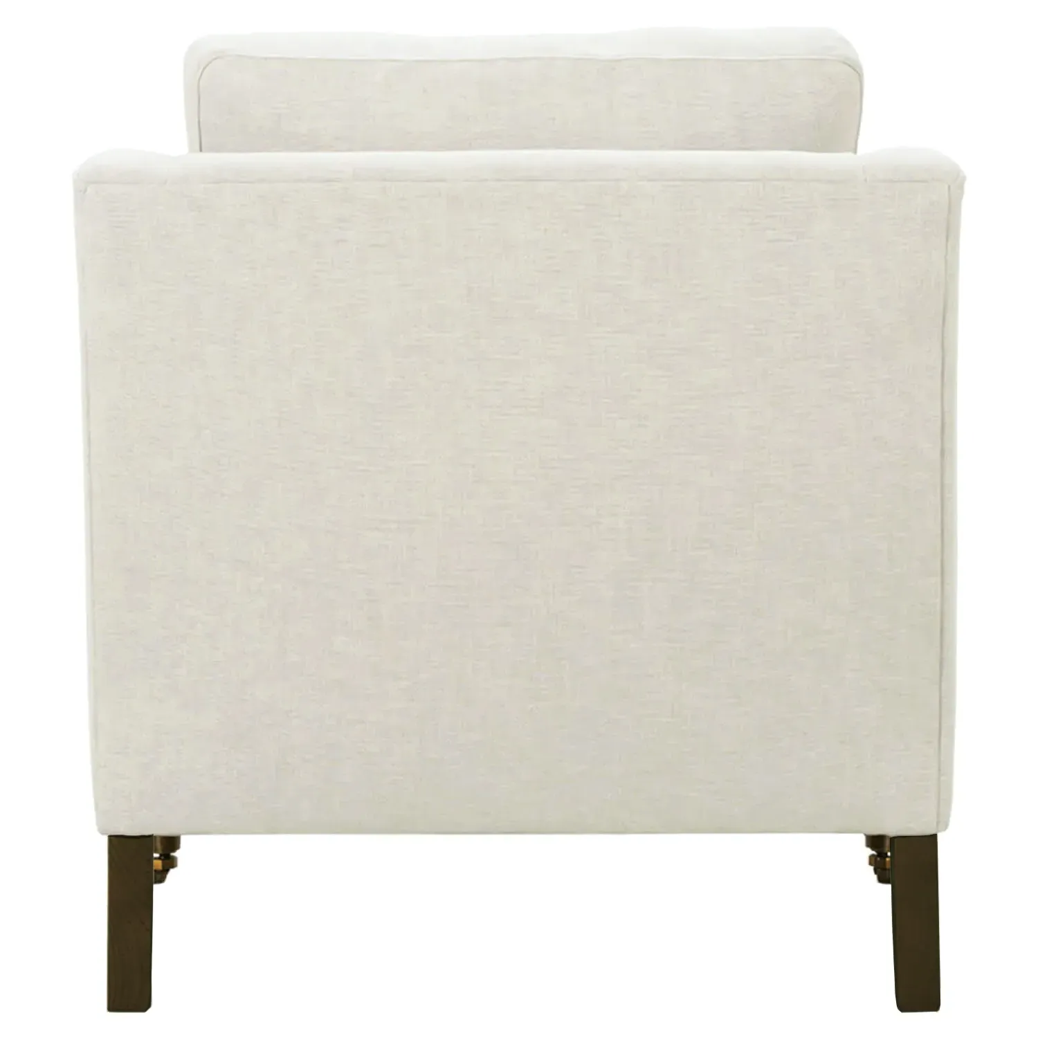 Madeline Arm Chair with Casters - Cream, Chocolate Wood