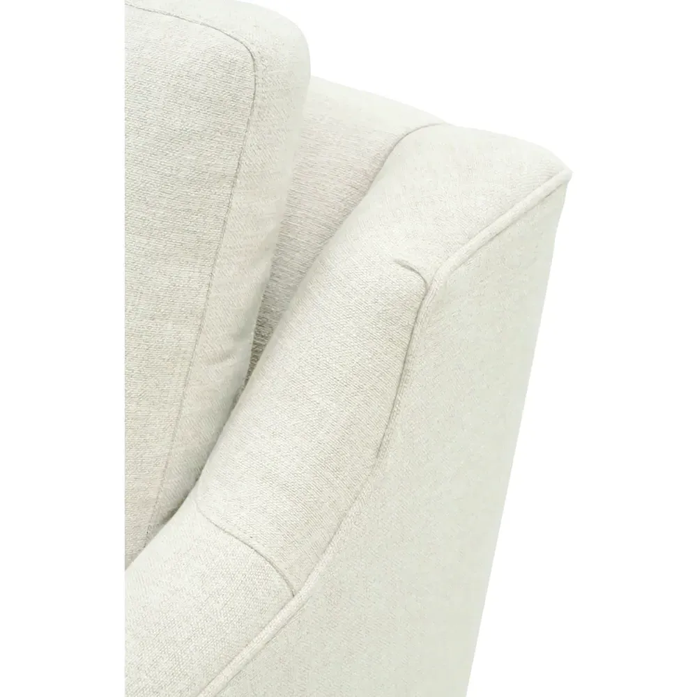 Madeline Arm Chair with Casters - Cream, Chocolate Wood