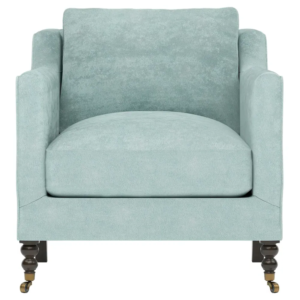 Madeline Arm Chair with Casters - French Blue