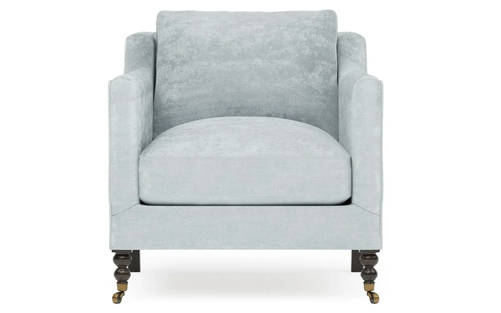 Madeline Arm Chair with Casters - Pale Blue