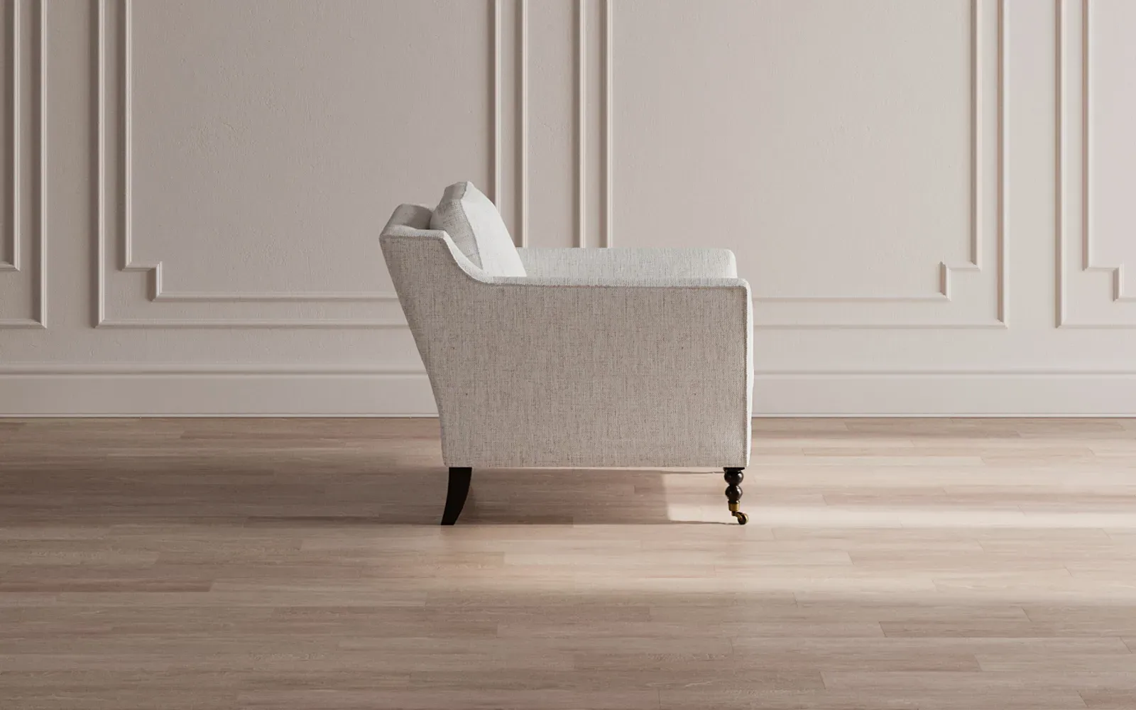 Madeline Arm Chair with Casters - Pearl