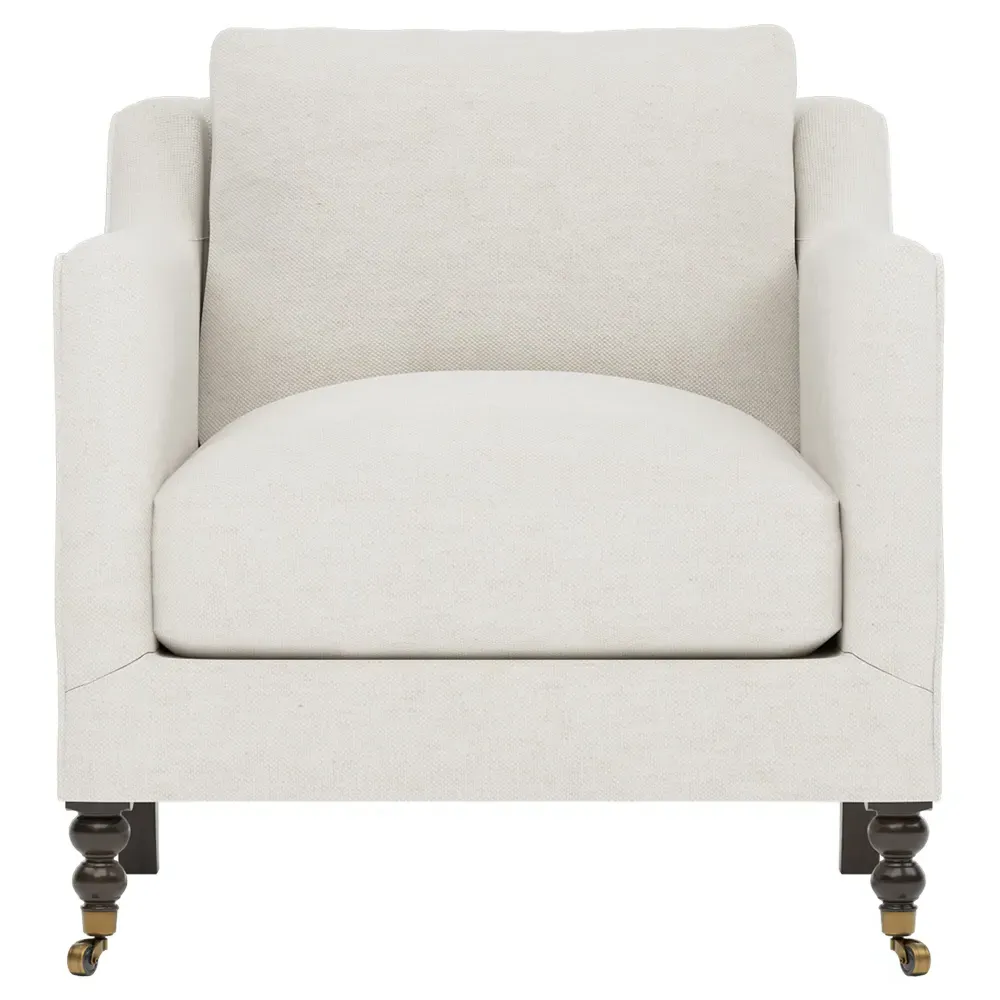 Madeline Arm Chair with Casters - Pearl