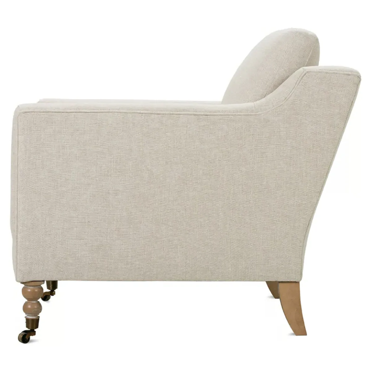 Madeline Arm Chair with Casters - Straw, Oak