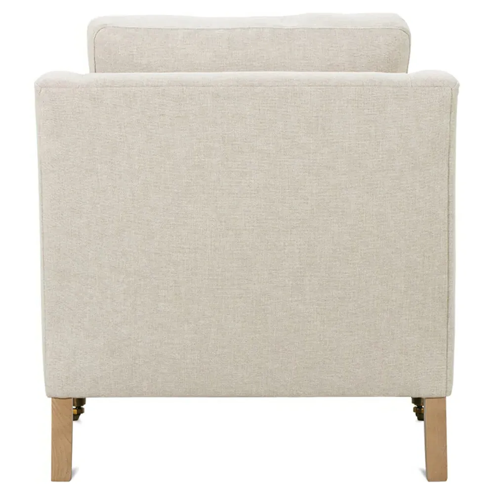 Madeline Arm Chair with Casters - Straw, Oak