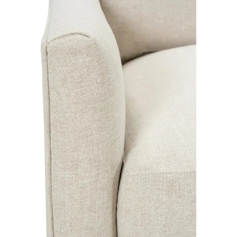 Madeline Arm Chair with Casters - Straw, Oak