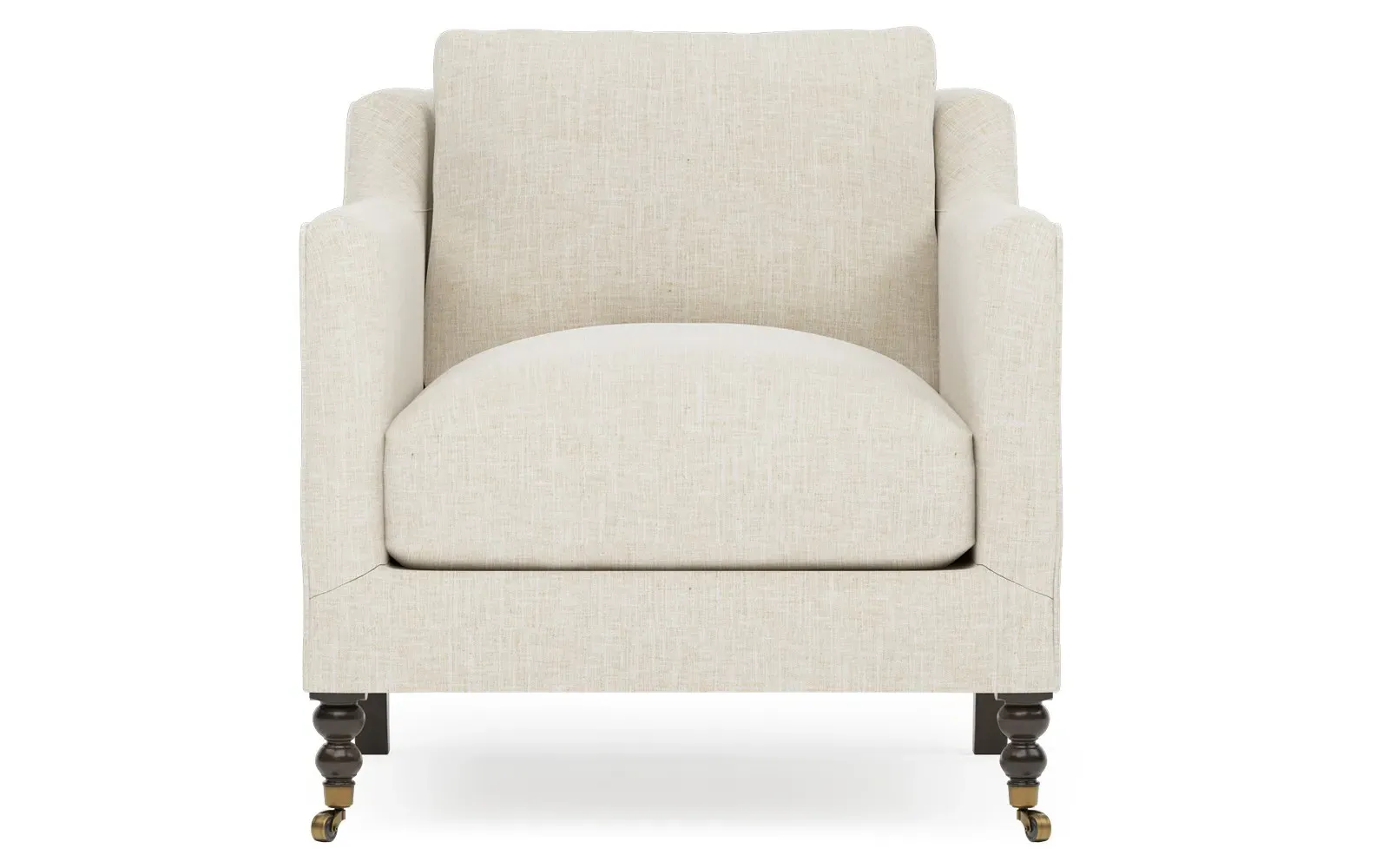 Madeline Arm Chair with Casters - Vanilla