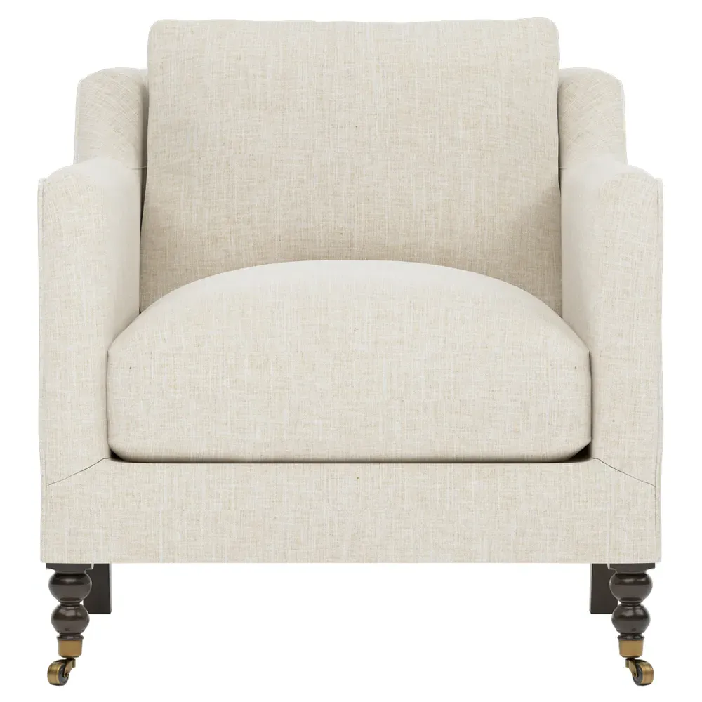 Madeline Arm Chair with Casters - Vanilla