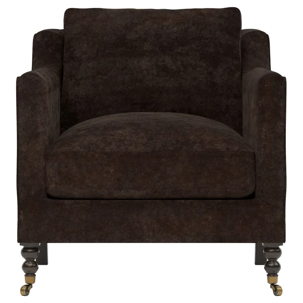 Madeline Chair with Casters - Dark Chocolate