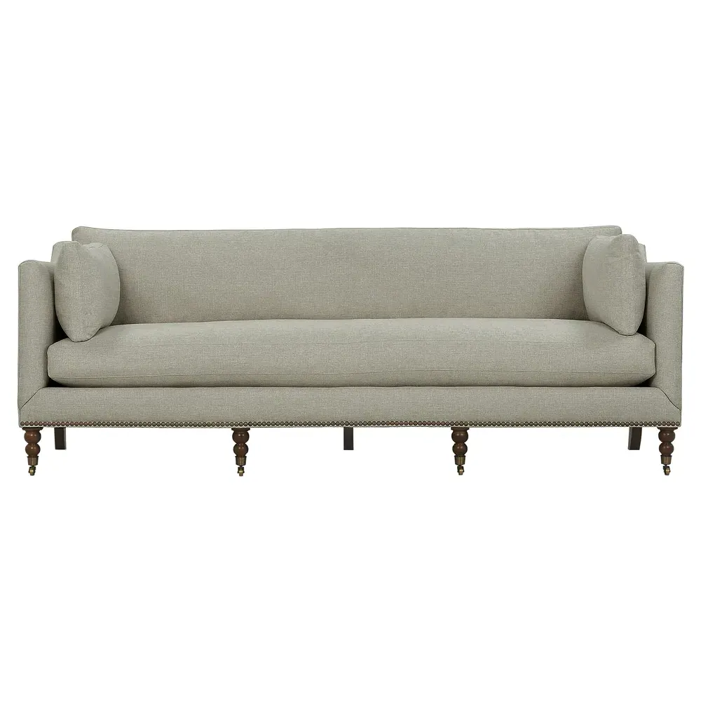 Madeline French Large Sofa with Nailhead - Grey