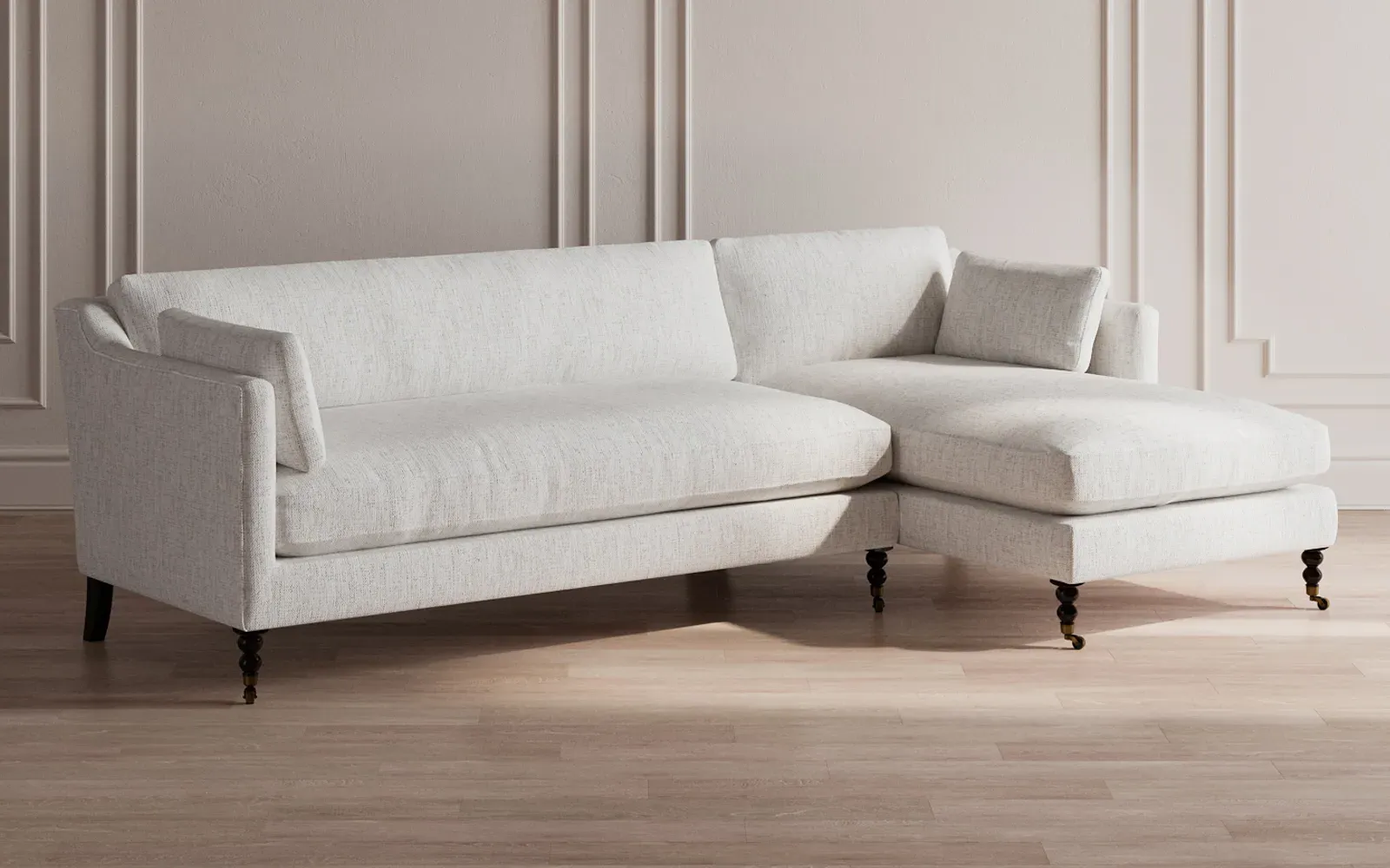 Madeline L-Shaped Chaise Sectional - Heathered Teal