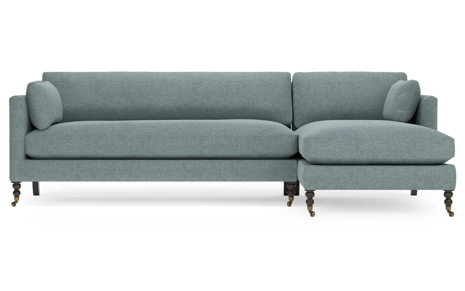 Madeline L-Shaped Chaise Sectional - Heathered Teal