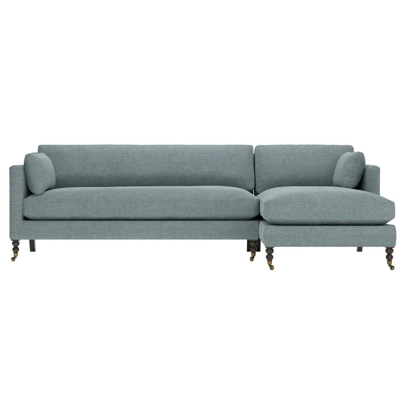 Madeline L-Shaped Chaise Sectional - Heathered Teal
