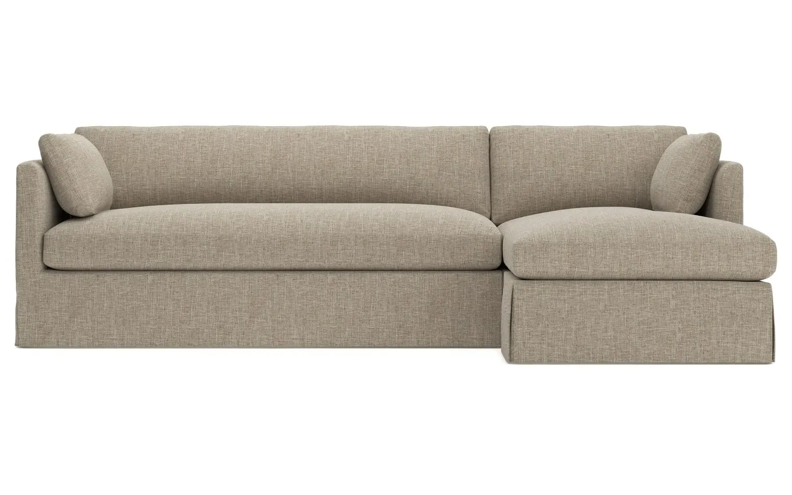 Madeline Left Chaise Sectional with Slipcover - Sand