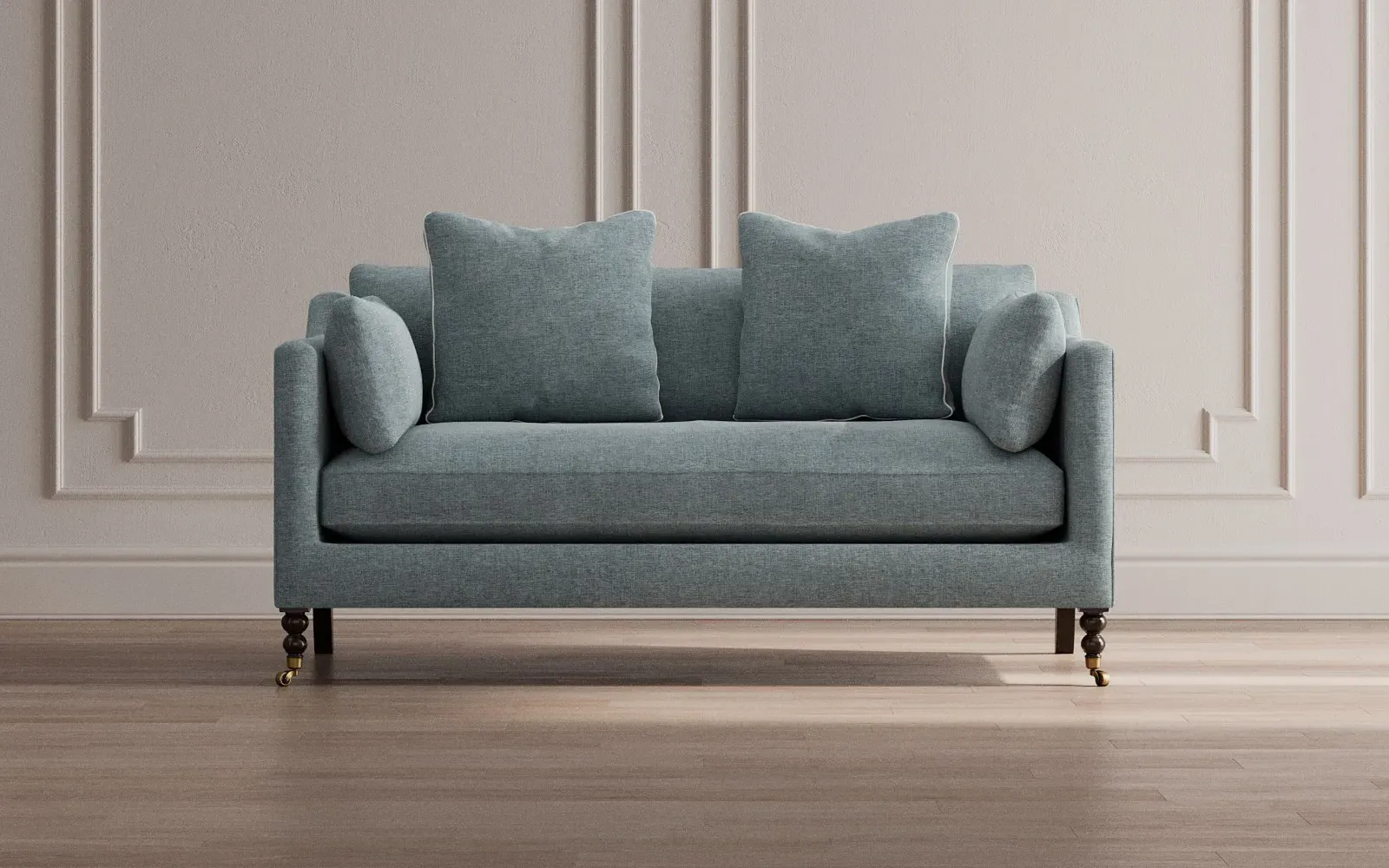 Madeline Loveseat - Heathered Teal, Velvet