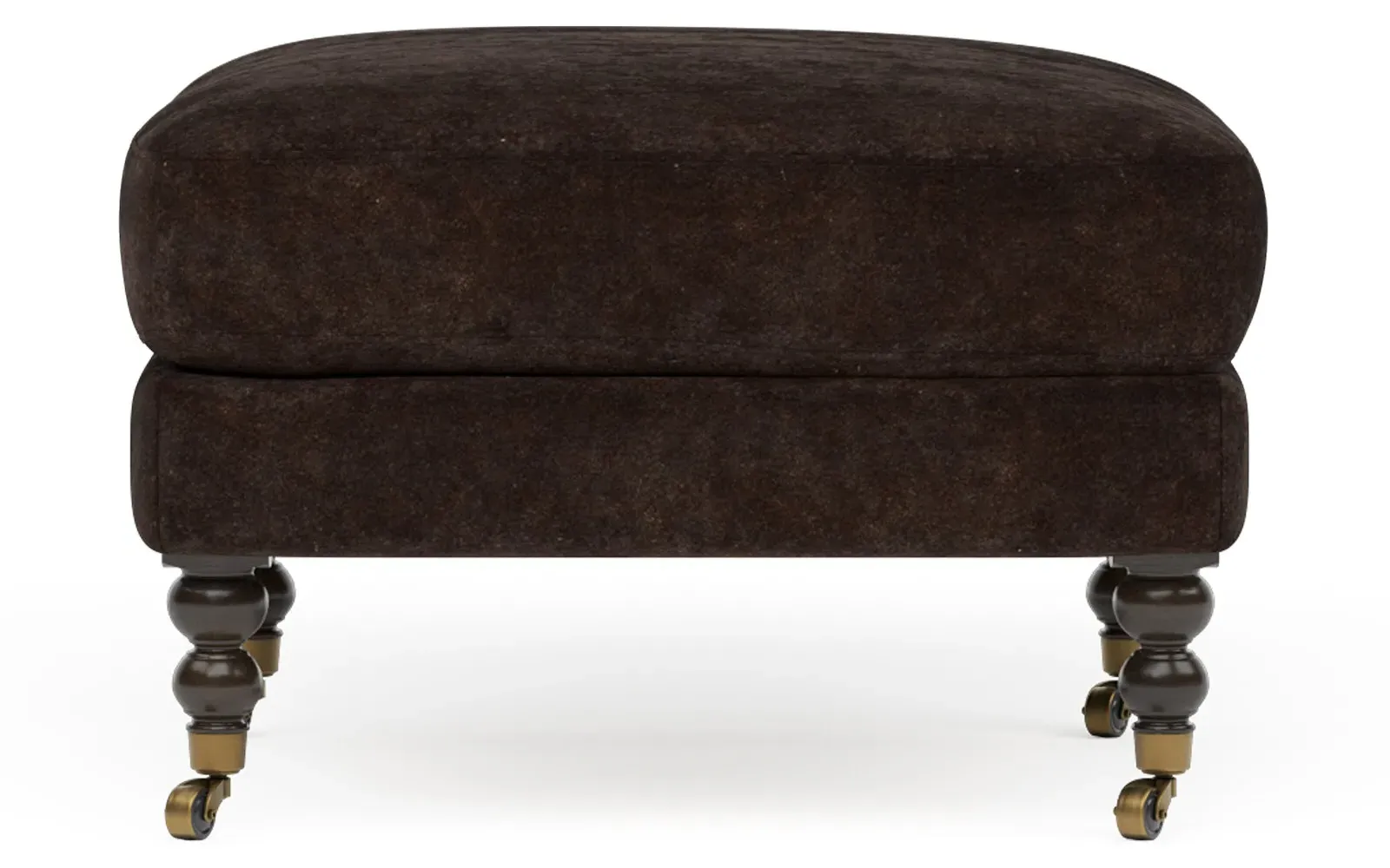 Madeline Ottoman with Casters - Dark Chocolate