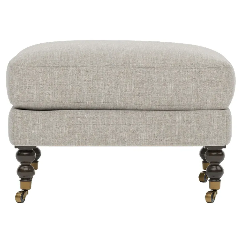 Madeline Ottoman with Casters - Dove