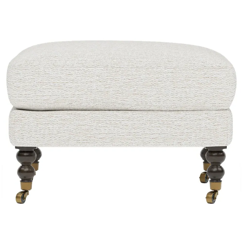 Madeline Ottoman with Casters - Ecru image