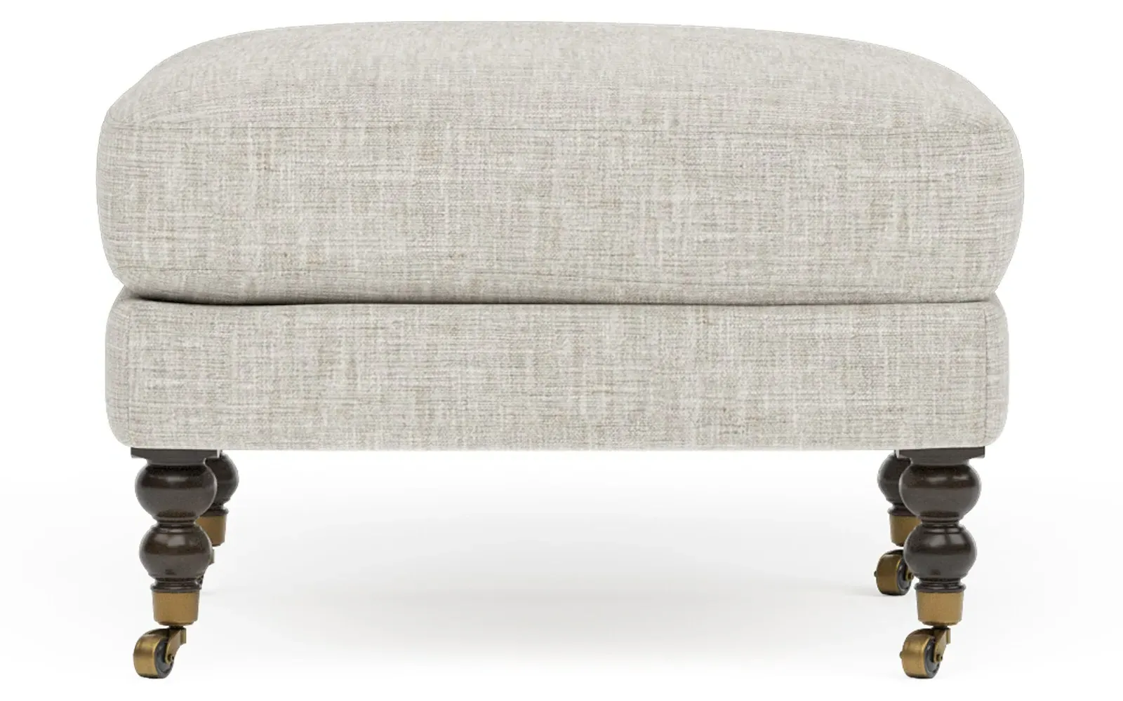 Madeline Ottoman with Casters - Fog
