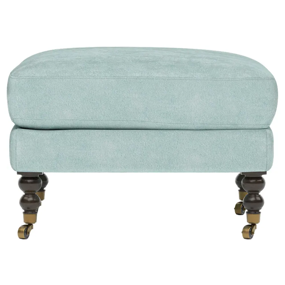 Madeline Ottoman with Casters - French Blue
