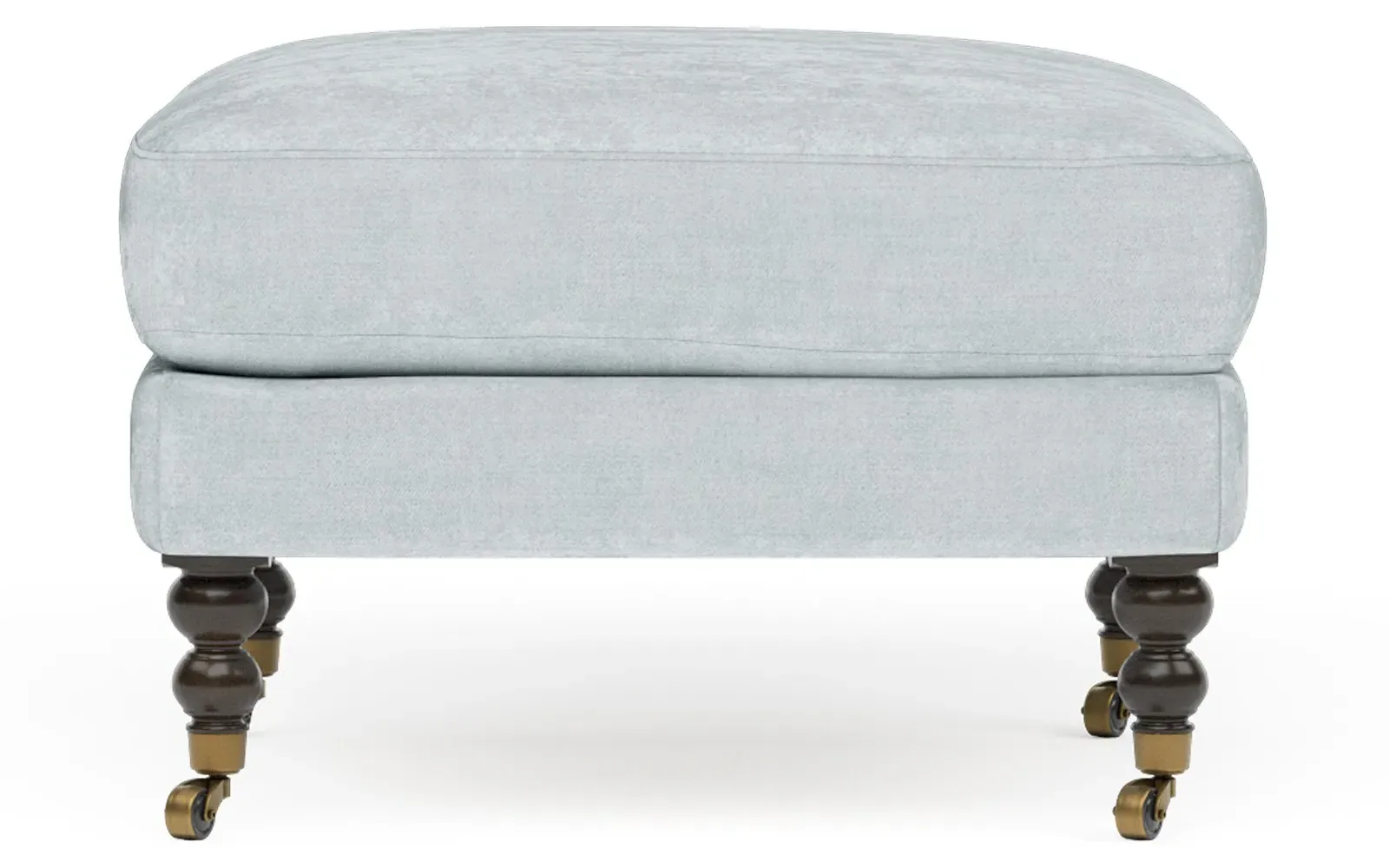 Madeline Ottoman with Casters - Pale Blue