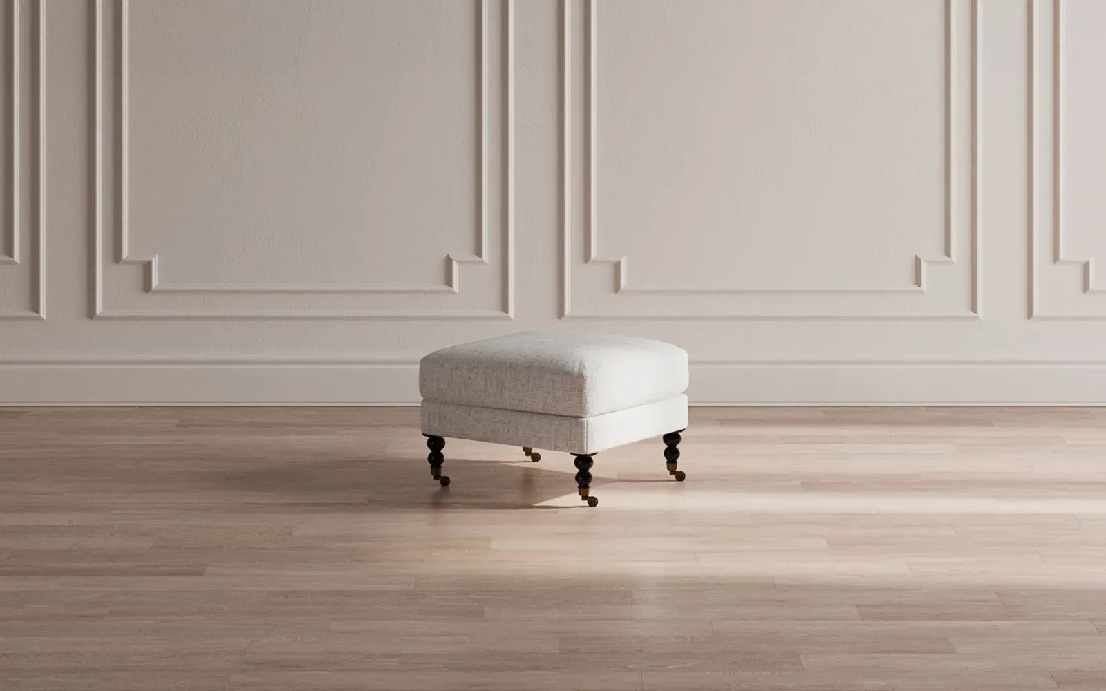 Madeline Performance Ottoman with Casters - Pebble