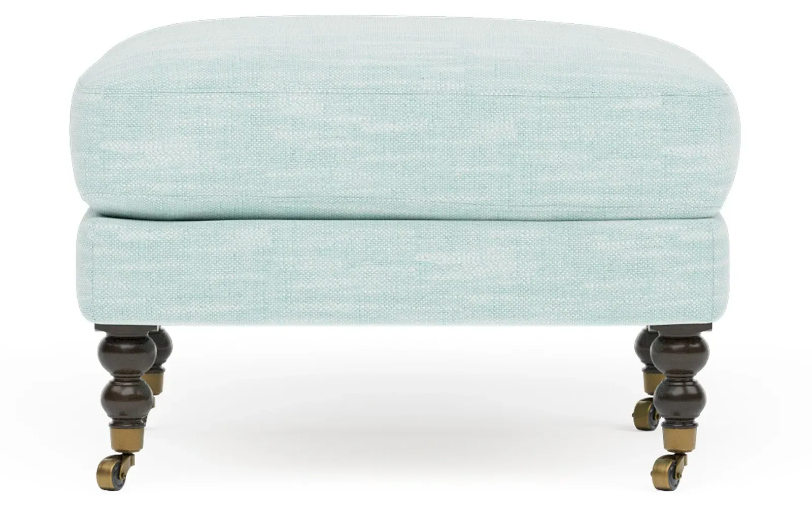 Madeline Performance Ottoman with Casters - Sea Mint