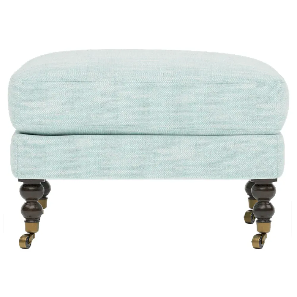 Madeline Performance Ottoman with Casters - Sea Mint image