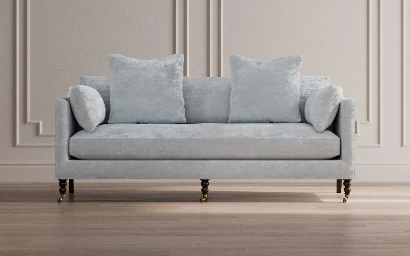 Madeline Performance Sofa with Throw Pillows - Dove