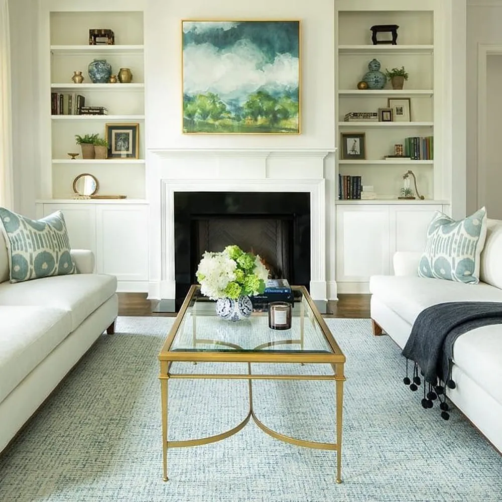 Madeline Rectangular Coffee Table - Gold Leaf, Glass