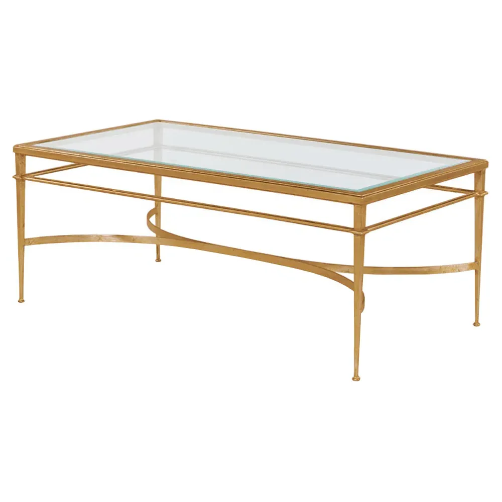 Madeline Rectangular Coffee Table - Gold Leaf, Glass image