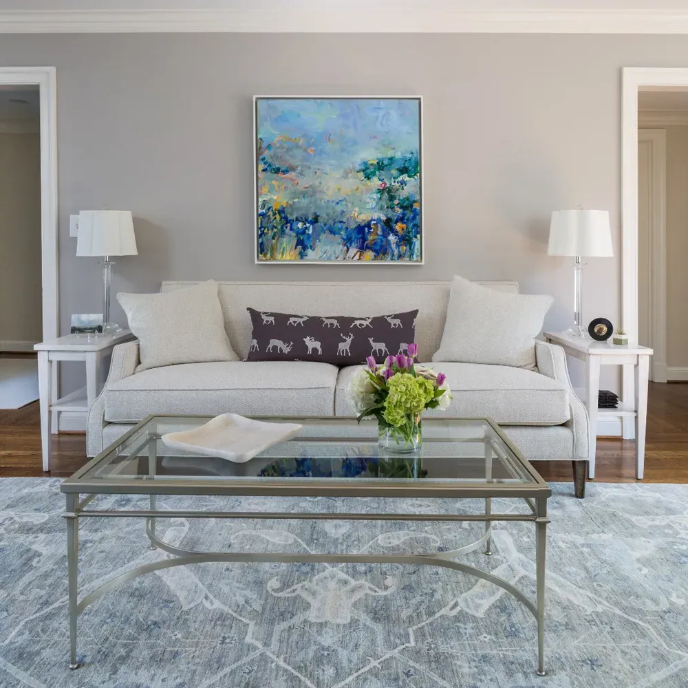 Madeline Rectangular Coffee Table - Silver Leaf, Glass